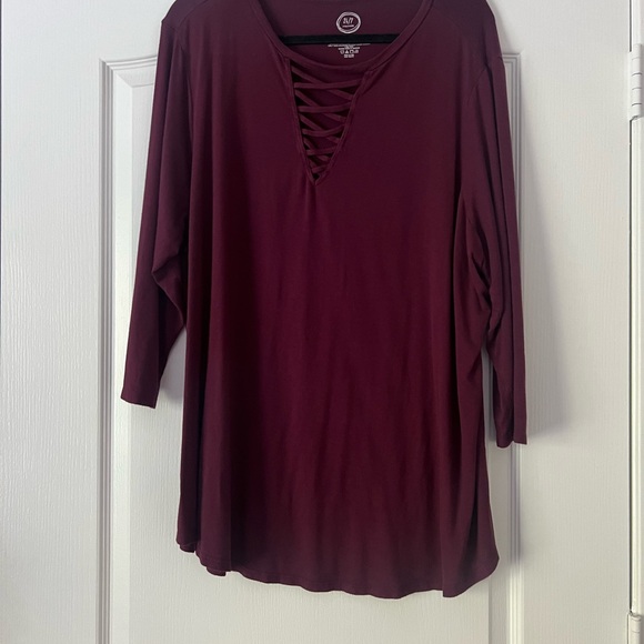 Maurices Deep Burgundy Long Sleeve Top - Picture 1 of 2